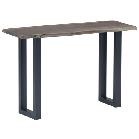 Console Table Grey 115x35x76 cm Solid Aacia Wood and Iron 247831