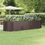 Garden Raised Bed Galvanised Steel 322x100x68 cm Brown 319070