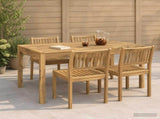 Garden Dinner Table White 141 x 80.5 x 75 cm Solid Acacia Wood 901714