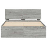 Bed Frame Grey Sonoma Engineered wood Double Adjustable Armrests 3207635