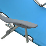 Outdoor Sunbed Blue Powder-coated steel, fabric Standard Foldable 310336