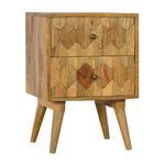 Pineapple Carve 2 Drawer Bedside IN270