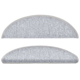 Stair Mats 10 pcs 56x17x3 cm Light Grey Half Round 149741