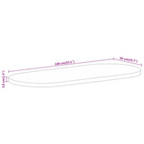 Table Top 140x50x3.8 cm Oval Solid Wood Rough Mango 370119