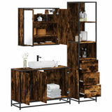 3 Piece Bathroom Furniture Set Smoked Oak Engineered Wood 3301132
