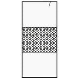 151030 Walk-in Shower Wall with Clear ESG Glass 100x195 cm Black