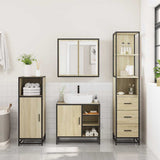 3 Piece Bathroom Furniture Set Sonoma Oak Engineered Wood 3301146