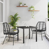 Garden Dining Set 3 pcs Black Poly Rattan 3380841