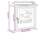 Wall Mounted Mailbox Green 29 x 13 x 41 cm Cast Aluminum 42023496