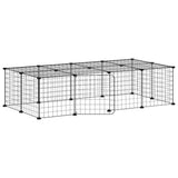 20-Panel Pet Cage with Door Black 35x35 cm Steel 3114055