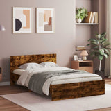 Bed Frame Smoked Oak Engineered Wood, Plywood Small Double 3207641