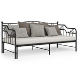 Pull-out Sofa Bed Frame without Mattress Black Metal 90x200 cm 324764