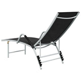 Sun Lounger Black and silver Textilene and aluminium Standard 310521