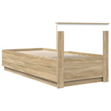 Bed Frame with Headboard Sonoma Oak 90 x 190 cm Engineered Wood 3408112