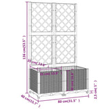 Garden Planter with Trellis Black 80x40x136 cm PP 318271