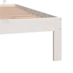 Bed Frame without Mattress White Solid Wood Pine 160x200cm 810506