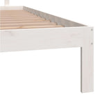 Bed Frame without Mattress White Solid Wood Pine 160x200cm 810506