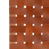 Folding Chair Crossed-Stripe Brown Real Leather 246365