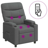 Recliner Massage Chair Dark Grey 75 x 93 x 102 cm Fabric 42051287