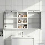 Bathroom Cabinet Set 3 pcs White 140 x 14.5 x 70 cm 3403784