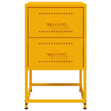 ZNTS Bedside Cabinets 2 pcs Mustard Yellow 36x39x60.5 cm Steel 846465