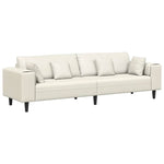 Velvet Sofa with Cushion Cream 208 cm Velvet 3335160