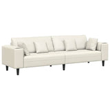 Velvet Sofa with Cushion Cream 208 cm Velvet 3335160
