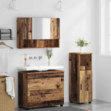 Bathroom Furniture Set 3 pcs Old Wood Engineered Wood and Metal 3393031