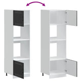 Oven Cabinets 2 pcs Lucca Black Engineered Wood 3315042