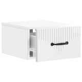 Wall-Mounted Bedside Cabinet with Drawer 2 pcs High Gloss White 898944