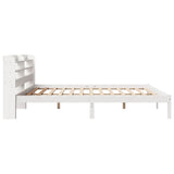 Bed Frame without Mattress White 200x200 cm Solid Wood Pine 3306550