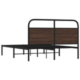 Bed Frame Without Mattress 135x190 cm Brown Oak Engineered Wood 4100306