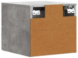 Wall-Mounted Bedside Cabinet with Drawer 2 pcs Concrete Grey 897962