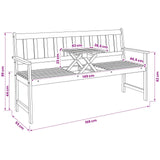 Garden bench 158 x 55 x 89 cm Solid Acacia Wood Natural 42034671