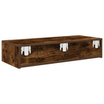 ZNTS Wall Shelf with Drawers Smoked Oak 80x33x17 cm Engineered Wood 859981