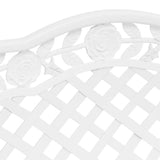 Garden Bench White Cast Aluminium, Cast Iron 108 cm width 317742