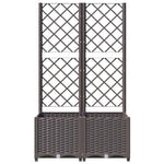 Garden Planter with Trellis Brown 80x40x136 cm PP 318261