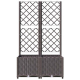 Garden Planter with Trellis Brown 80x40x136 cm PP 318261