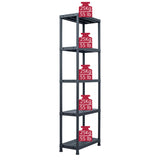 Storage Shelf Racks 5 pcs Black 125 kg 60x30x180 cm Plastic 276258