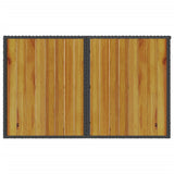 Garden Table with Wooden Top Black 110x68x70 cm Poly Rattan 366355