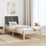 Bed frame Brown and dark grey 80 x 200 cm Solid pine wood 878780