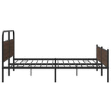 Metal Bed Frame without Mattress Brown Oak 180x200 cm Super King 3318710