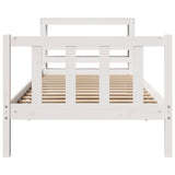 Bed Frame without Mattress White 75x190 cm Small Single Solid Wood Pine 3305746