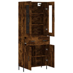 Highboard Smoked Oak 69.5x34x180 cm Engineered Wood 3198542