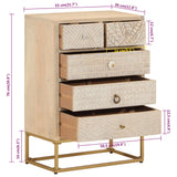 Chest of Drawers 55x30x76 cm Solid Wood Mango and Iron 372011
