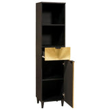Bathroom Cabinet with Drawer Black and Gold 38 x 33 x 160 cm 4017850