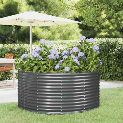 Garden Raised Bed Anthracite 140x140x68 cm Galvanised Steel 319091