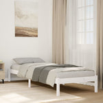 ZNTS Extra Long Bed Frame without Mattress White 90x220 cm Solid Wood Pine 852417