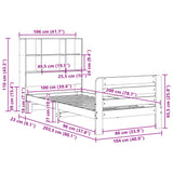 ZNTS Bed Frame without Mattress 100x200 cm Solid Wood Pine 3309917