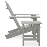 Garden Adirondack Chair with Table Solid Fir Wood Grey 315920